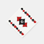 Art Deco Rode en Zwarte Kaart Kostuums - Monogramm Servetten (Hoek)