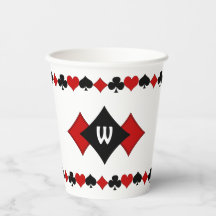 Art Deco Rode en Zwarte Kaart Kostuums Monogrammed