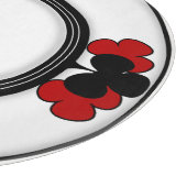 Art Deco Rode en Zwarte Kaart Kostuums Monogrammed Snijplank (Hoek)