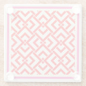 Art deco, rode print in levendige kleuren glazen onderzetter (Achterkant)