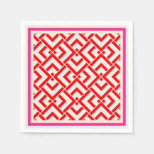 Art deco, rode print in levendige kleuren servet