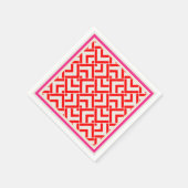 Art deco, rode print in levendige kleuren servet (Hoek)