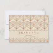  Art Deco Roest Geometrische Custom Wedding Bedankkaart (Voorkant)