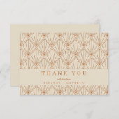  Art Deco Roest Geometrische Custom Wedding Bedankkaart (Voorkant / Achterkant)