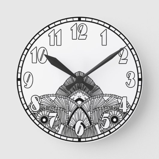 art deco ronde klok (Voorkant)