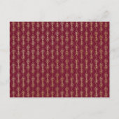 Art deco rood en goud patroon briefkaart (Voorkant)