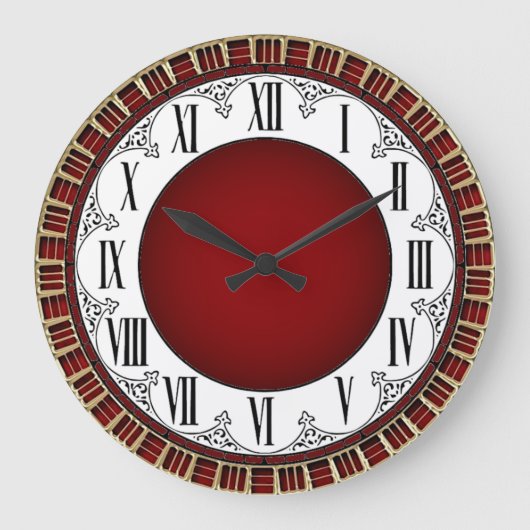Art Deco Rood Grote Klok (Voorkant)