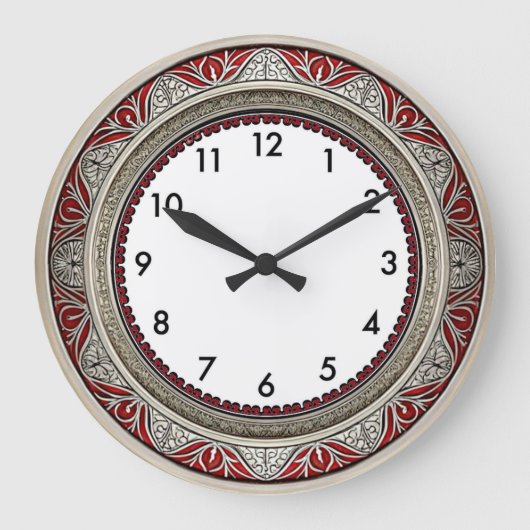 Art Deco Rood Grote Klok (Voorkant)