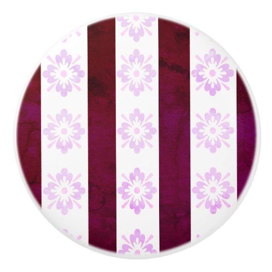 Art Deco Rood Roze Keramische Trek Knop (Voorkant)