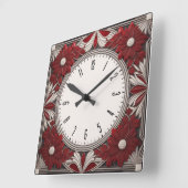 Art Deco rood Vierkante Klok (Hoek)