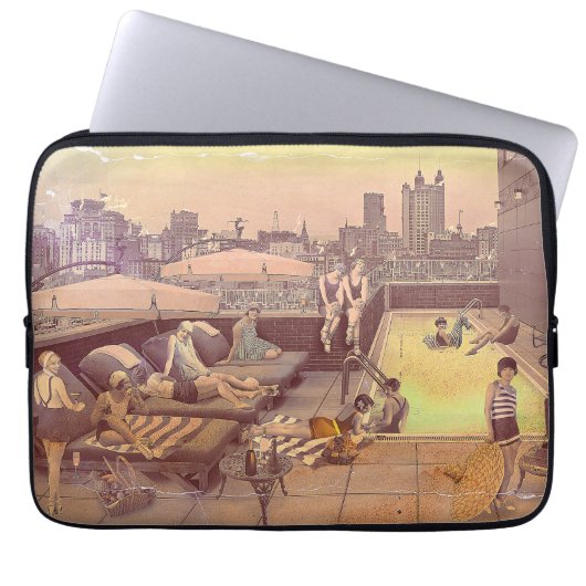 Art Déco Rooftop Chillout Laptop Sleeve (Voorkant)