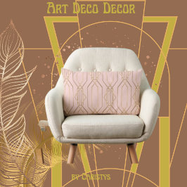 Art Deco-Roos en Gold Lumbar Pillow Kussen
