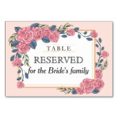 Art deco roos frame trouwtafel gereserveerd kaart (Voorkant)