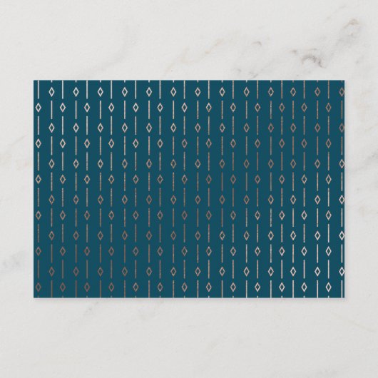 Art Deco Roos Gold Border Blauwgroen Weduwen Ontva Informatiekaartje (Achterkant)