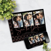 Art Deco Roos Gold Handgeschreven Opslaan Datum Save The Date