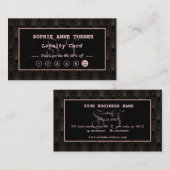 Art Deco Roos Gold Monogram Makeup Artiest Klantenkaartje (Voorkant / Achterkant)