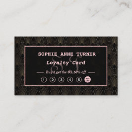 Art Deco Roos Gold Monogram Makeup Artiest Klantenkaartje