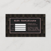 Art Deco Roos Gold Monogram Makeup Artiest Klantenkaartje (Achterkant)