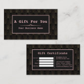 Art Deco Roos Gold Monogram Makeup Artiest Klantenkaartje (Voorkant / Achterkant)