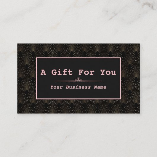 Art Deco Roos Gold Monogram Makeup Artiest Klantenkaartje (Voorkant)