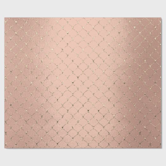 Art Deco Roos Gold Sepia Faux Gold Net Cadeaupapier (Vlak)
