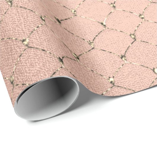 Art Deco Roos Gold Sepia Faux Gold Net Cadeaupapier (Rol Hoek)