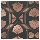 Art Deco Roos Gold Shells op Black Stof (Close Up)