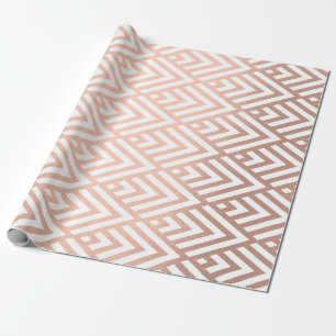 Art Deco Roos Gold White Scales Tribal Geometry Cadeaupapier