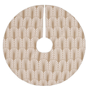 Art Deco Roos: Golden Peacock Feathers Kerstboom Rok