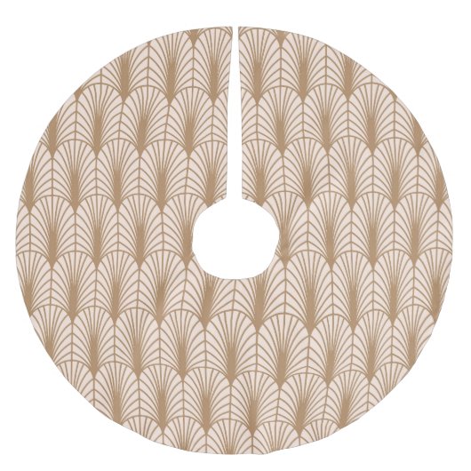 Art Deco Roos: Golden Peacock Feathers Kerstboom Rok (Voorkant)