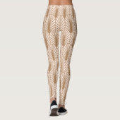 Art Deco Roos: Golden Peacock Feathers Leggings (Achterkant)