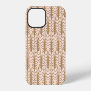 Art Deco Roos: Gouden Pauwenveren iPhone 12 Hoesje