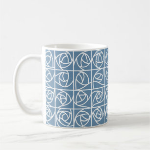 Art Deco Roos Pleinen Gestileerde Bloemen bord bla Koffiemok