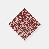 Art Deco Roos Pleinen Gestileerde Bloemen Diep Roo Servet (Hoek)