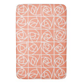 Art Deco Roos Pleinen Gestileerde Bloemenperzik Badmat (Voorkant Verticaal)