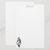 Art Deco Rooster-kantoorbenodigdheden gepersonalis Briefpapier (Voorkant / Achterkant)