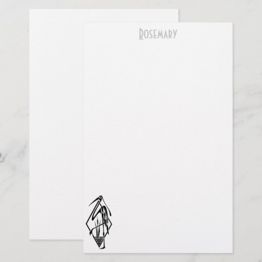 Art Deco Rooster-kantoorbenodigdheden gepersonalis Briefpapier (Voorkant / Achterkant)