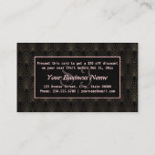 Art Deco Rose Goud Monogram Make-up Artiest Kortingskaartje (Achterkant)