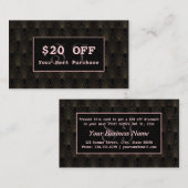 Art Deco Rose Goud Monogram Make-up Artiest Kortingskaartje (Voorkant / Achterkant)