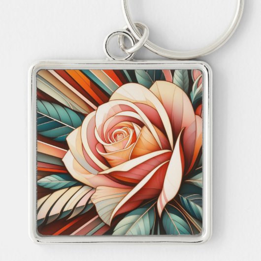 Art Deco Rosé Sleutelhanger (Voorkant)