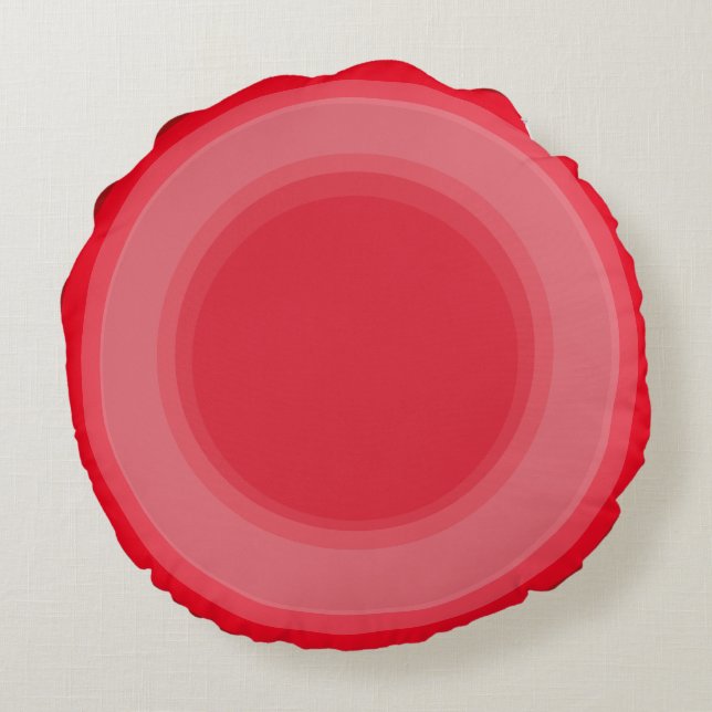 Art Deco Round Pillow in red Rond Kussen (Achterkant)