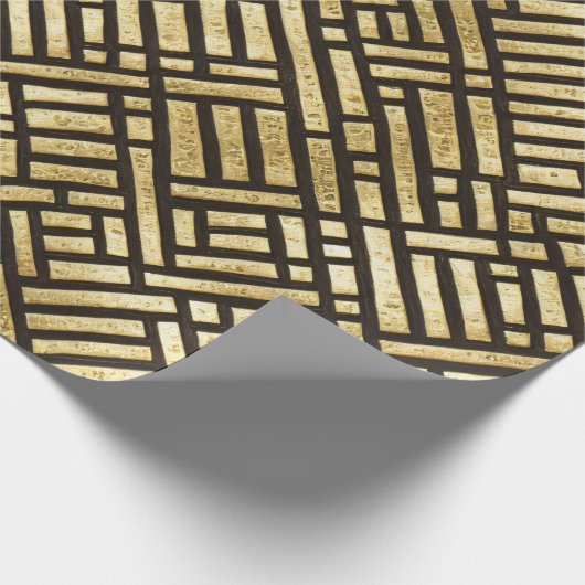 Art Deco Royal Gold Bars Cadeaupapier (Hoek)