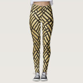 Art Deco Royal Gold Bars Leggings (Voorkant)