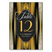 Art Deco Royal Gold Trouwtafel Nummer Kaarten (Achterkant)