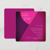 Art Deco Roze Afgeronde Vierkante Bruiloft Feest Kaart (Voorkant / Achterkant)