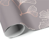 Art Deco Roze Blad Patroon Cadeaupapier (Rol Hoek)
