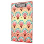 Art deco roze bloemengoud blauwgroen bloemig klembord (Links)