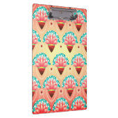 Art deco roze bloemengoud blauwgroen bloemig klembord (Rechts)