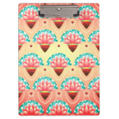 Art deco roze bloemengoud blauwgroen bloemig klembord (Voorkant)