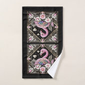 Art Deco Roze en Regenboog Flamingo Bad Handdoek (Handdoek)
